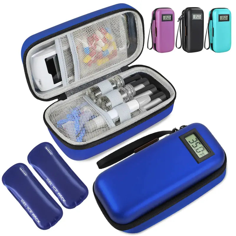 Portable Digital Temp-Display Insulin & Medication Cooling Travel Case