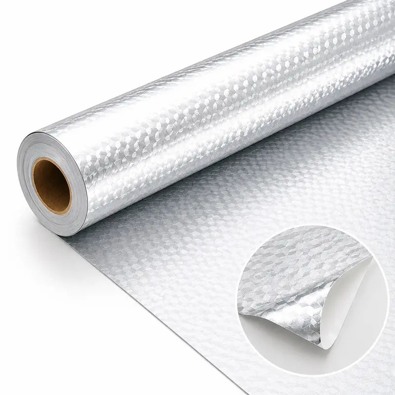 Self-Adhesive Aluminum Foil Kitchen Backsplash & Shelf Liner Paper