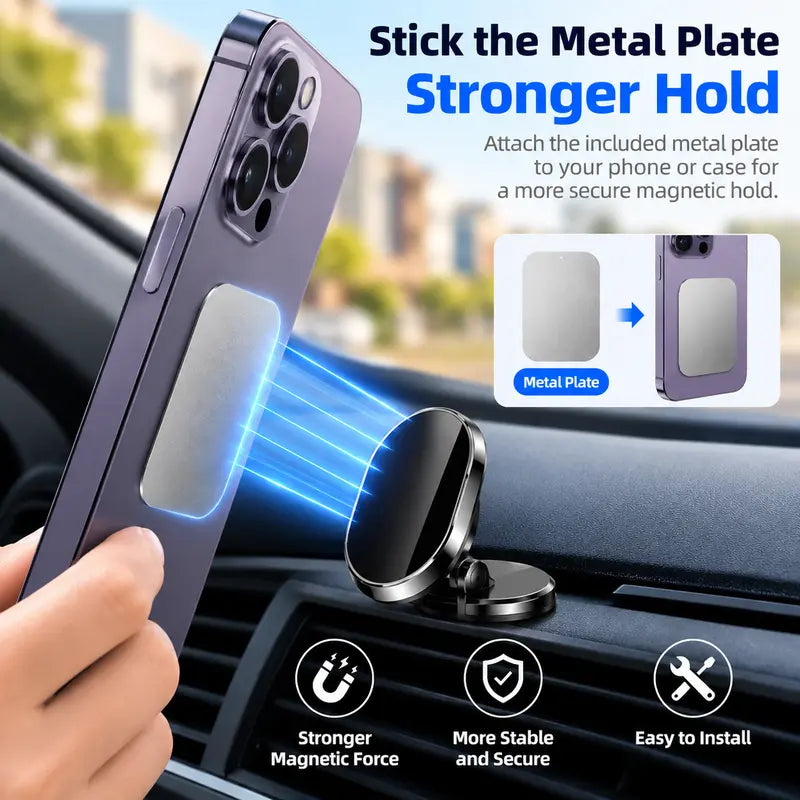 Ultra-Strong Magnetic Folding Car Phone Mount with 360° Rotation