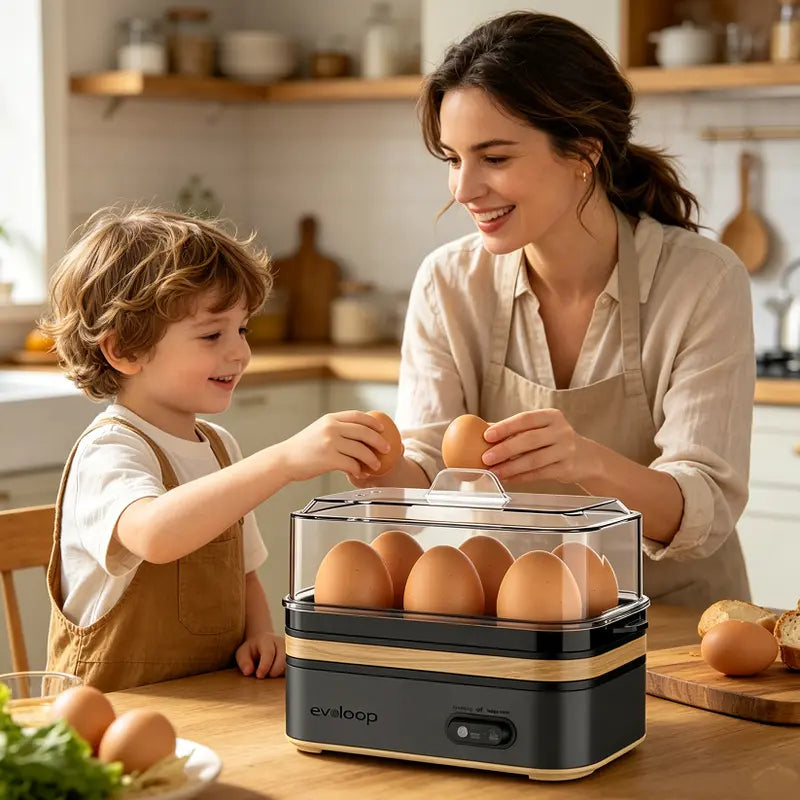 Rapid Electric Egg Cooker & Multi-Function Breakfast Steamer