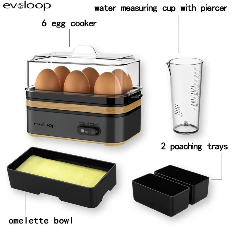 Rapid Electric Egg Cooker & Multi-Function Breakfast Steamer