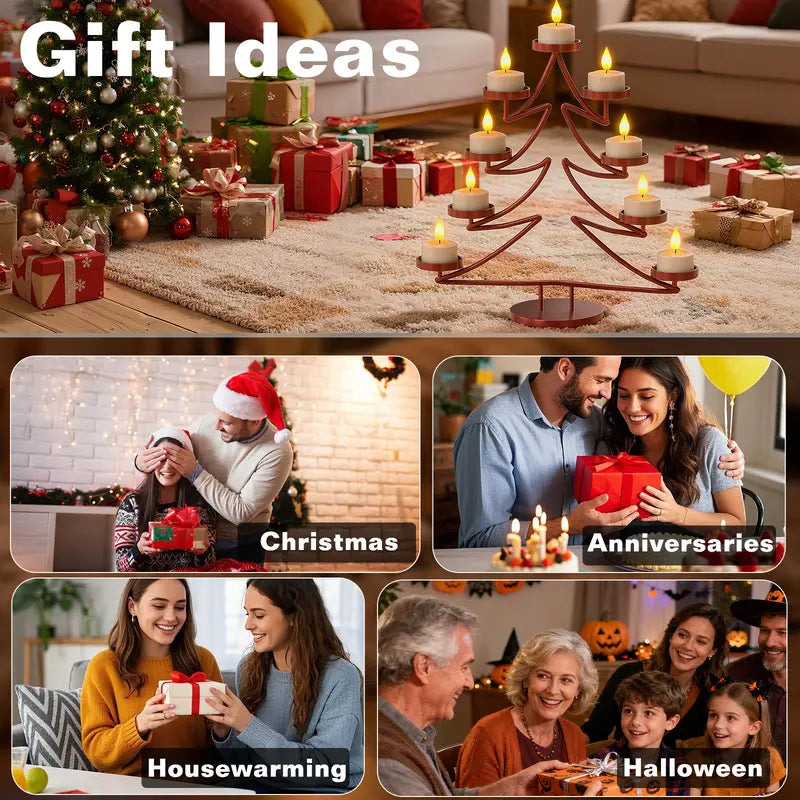Rechargeable Flameless Tea Lights with Multi-Slot Charging Base & Remote