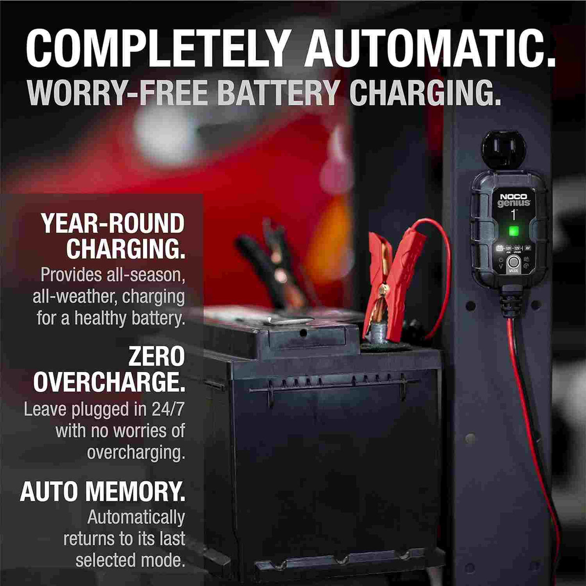 Automatic 6V/12V Smart Battery Charger & Maintainer