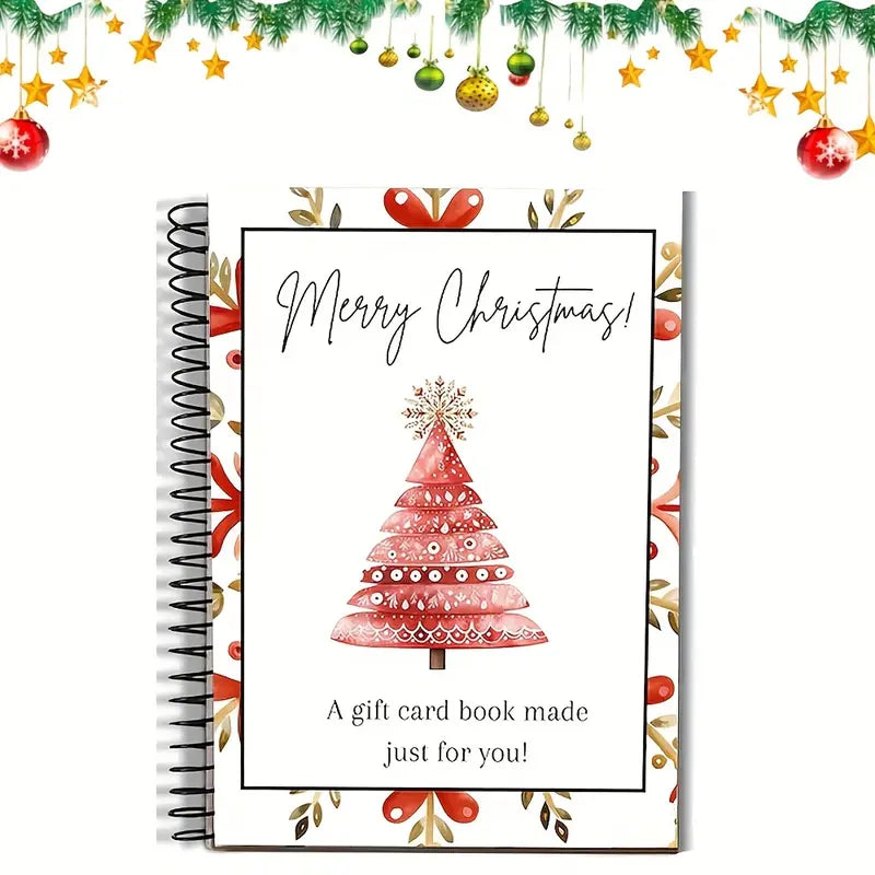 Festive Spiral Christmas Gift Card Booklet & Organizer