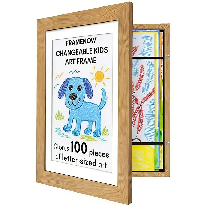 Changeable Kids Art Frame – Display Today's Masterpiece & Store Up To 50 Drawings Instantly