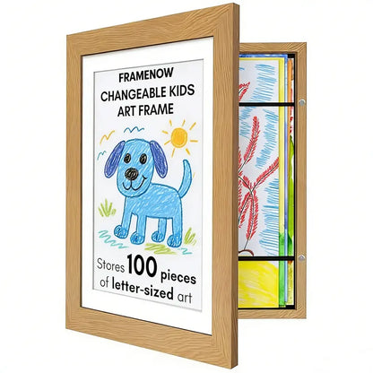 Changeable Kids Art Frame – Display Today's Masterpiece & Store Up To 50 Drawings Instantly