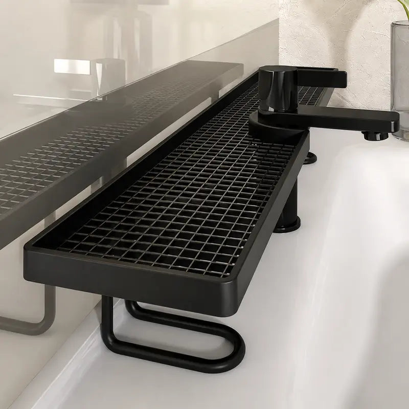 Zero-Drill Faucet Storage Rack: Instantly Double Your Sink Counter Space
