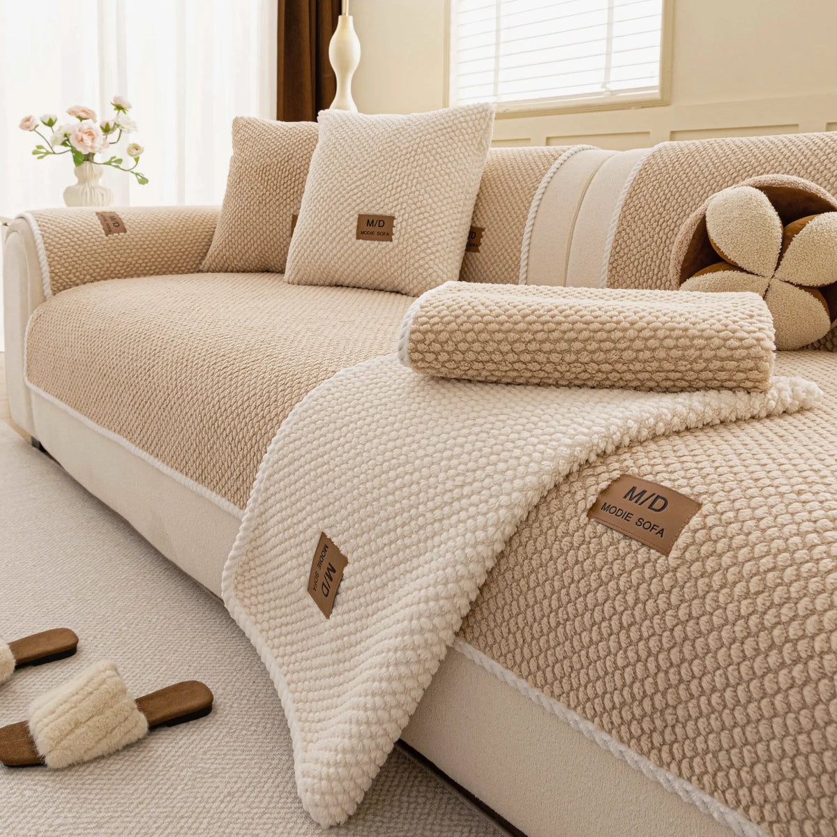 Non-Slip Pet-Friendly Sectional Couch Cover