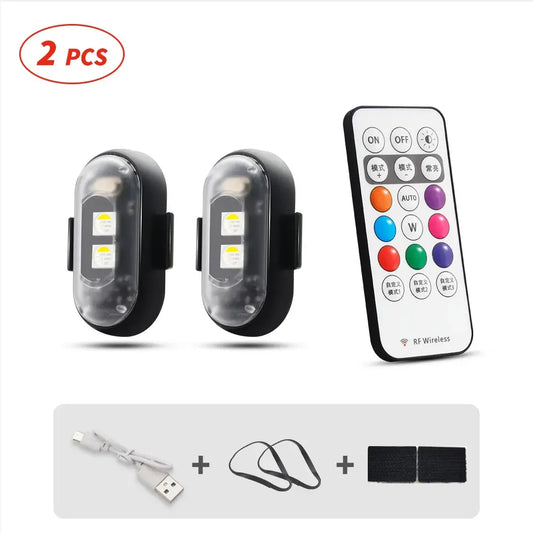 RGB LED Strobe Light Kit - Wireless Remote Multi-Mode Flashing For Night Riding Visibility & Safety Upgrade