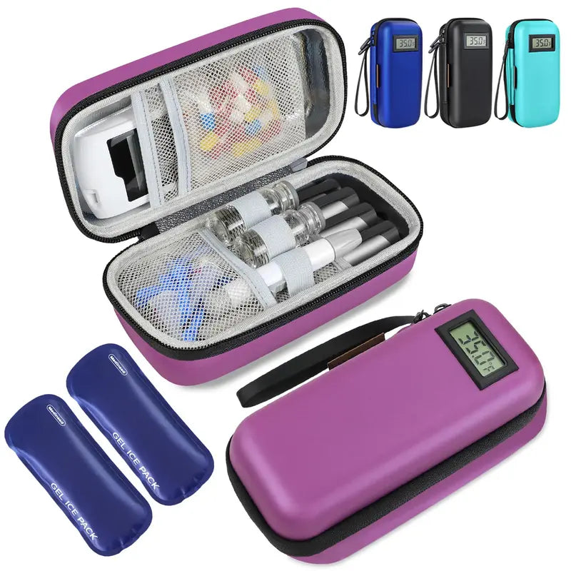 Portable Digital Temp-Display Insulin & Medication Cooling Travel Case
