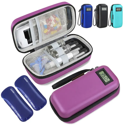 Portable Digital Temp-Display Insulin & Medication Cooling Travel Case