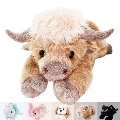 Ultra-Soft Highland Cow Plushie – Huggable Fluffy Stuffed Animal