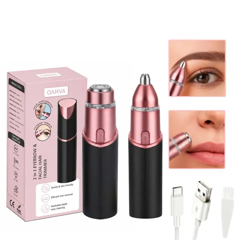 2-in-1 Painless Electric Eyebrow & Facial Hair Trimmer for Women