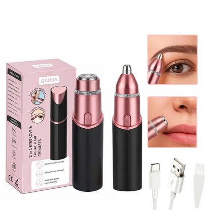 2-in-1 Painless Electric Eyebrow & Facial Hair Trimmer for Women