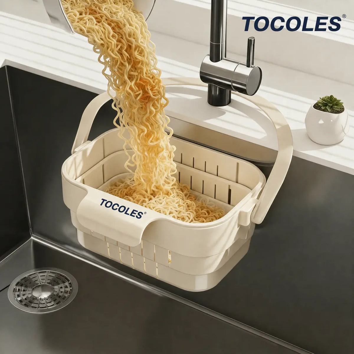 Hands-Free Collapsible Sink Strainer Basket: Fast Draining, Zero Clogs & Clean Hands