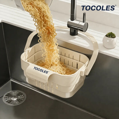 Hands-Free Collapsible Sink Strainer Basket: Fast Draining, Zero Clogs & Clean Hands
