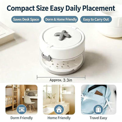 3-in-1 Portable Retainer & Denture Cleaner Case with Auto-Lifting Strainer