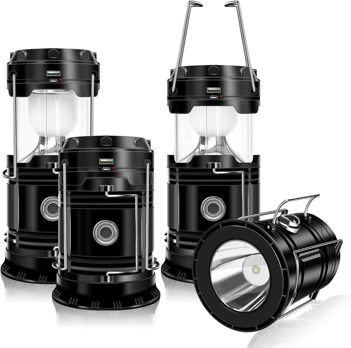 2-in-1 Solar Rechargeable Camping Lantern & LED Flashlight