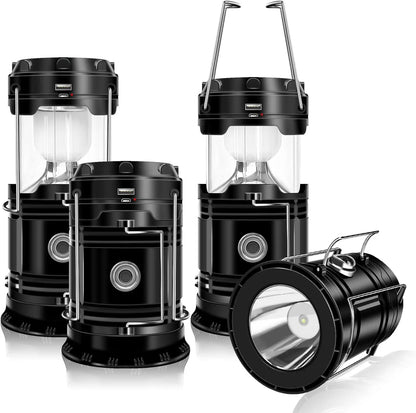 2-in-1 Solar Rechargeable Camping Lantern & LED Flashlight