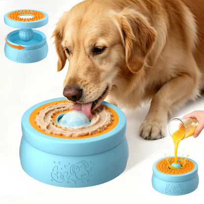 Anti-Spill Slow Feeder & Leak-Proof Detachable Dog Bowl