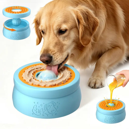 Anti-Spill Slow Feeder & Leak-Proof Detachable Dog Bowl