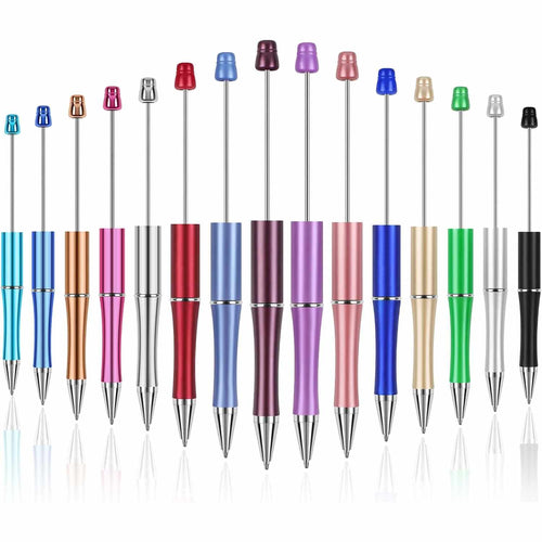 DIY Custom Beadable Pens Set – Smooth Writing Metallic Pens for Creative Crafting