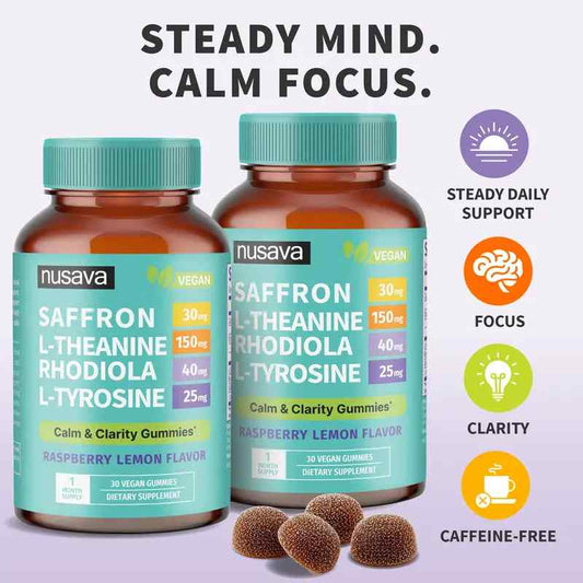 Saffron + L-Theanine Gummies for Daily Calm & Focus