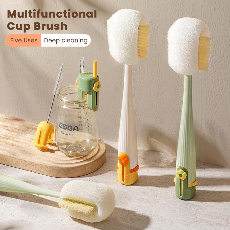 5-in-1 Multifunctional Cup & Bottle Cleaning Brush Set