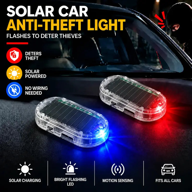 Solar-Powered Car Security Warning Light