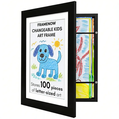 Changeable Kids Art Frame – Display Today's Masterpiece & Store Up To 50 Drawings Instantly