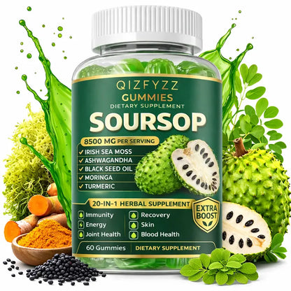 20-in-1 Soursop Herbal Gummies (8500mg) For Maximum Daily Immunity & Natural Energy