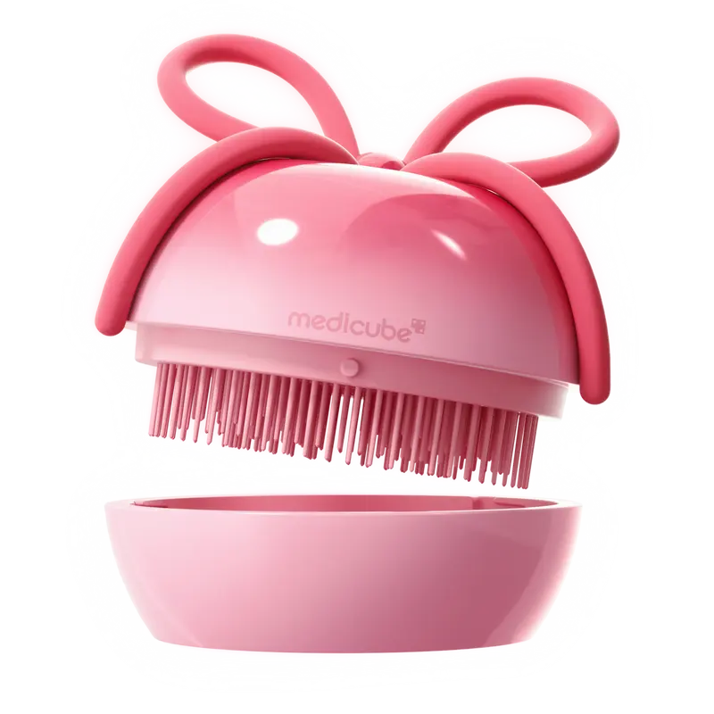 Ribbon Cherry Anti-Frizz Detangler Brush with Protective Travel Case