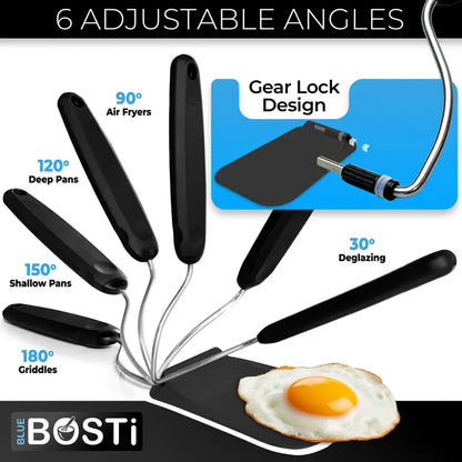 6-in-1 Multi-Angle Adjustable Kitchen Spatula – Effortless Flipping in Deep Pans & Air Fryers