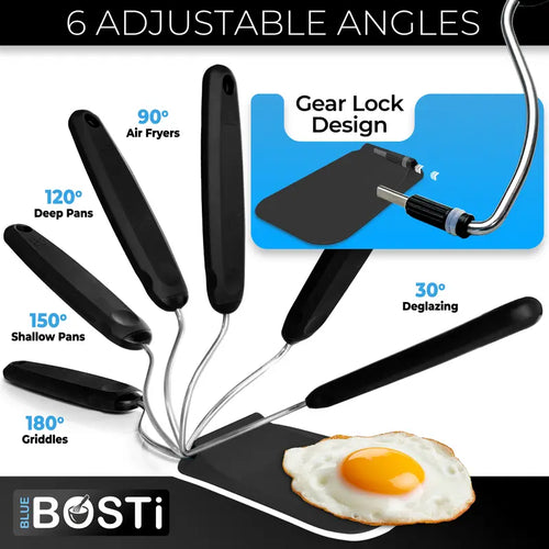 6-in-1 Multi-Angle Adjustable Kitchen Spatula – Effortless Flipping in Deep Pans & Air Fryers