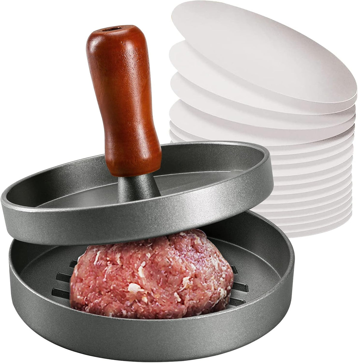 Stainless Steel Burger Press Patty Maker for Perfectly Uniform Smash Burgers
