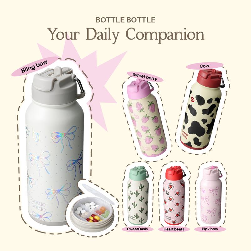 32oz Insulated Water Bottle – Dual Drinking Options with Hidden Storage Compartment