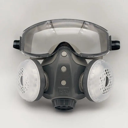 Dual-Filter Anti-Dust Respirator & Wide-Vision Safety Goggles Set