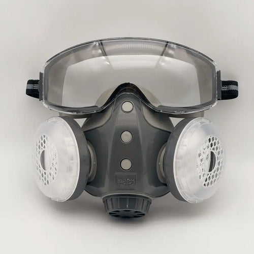 Dual-Filter Anti-Dust Respirator & Wide-Vision Safety Goggles Set