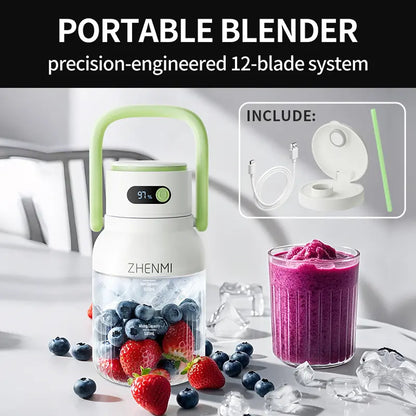 Portable Cordless Blender Bottle with Carrying Handle