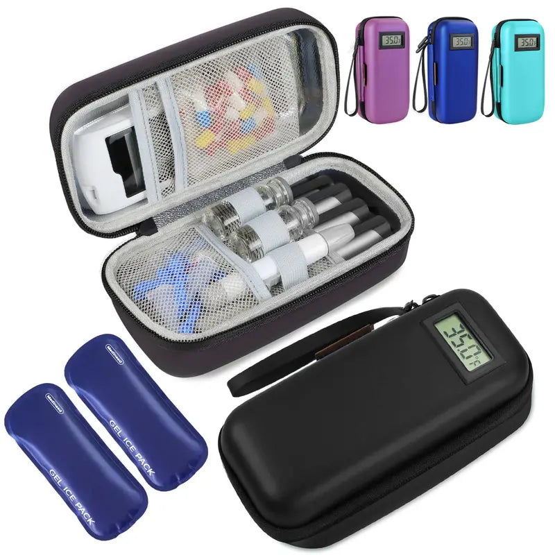 Portable Digital Temp-Display Insulin & Medication Cooling Travel Case