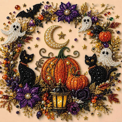 Sparkling Halloween Witch 5D Diamond Painting Kit