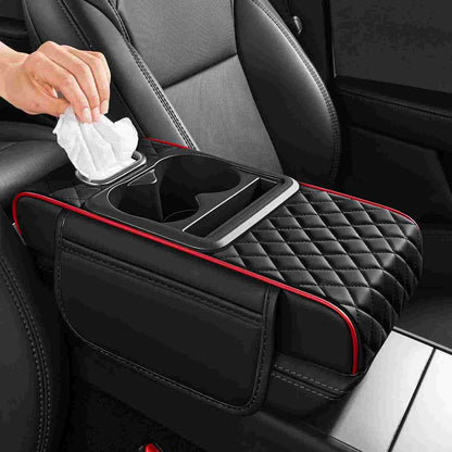 Luxury Nappa Leather Car Console Organizer Cushion - 2 Pack per Set