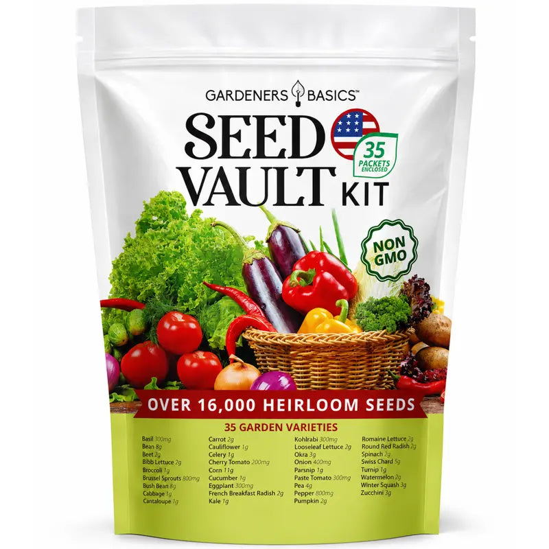 16,000+ Non-GMO Survival & Garden Vegetable Seed Vault