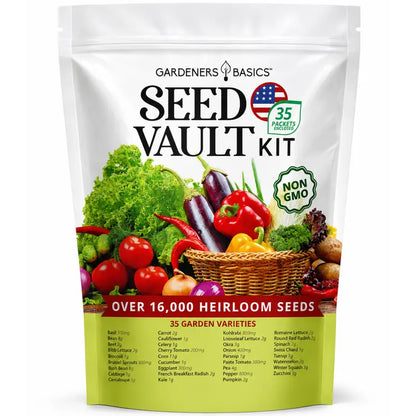 16,000+ Non-GMO Survival & Garden Vegetable Seed Vault
