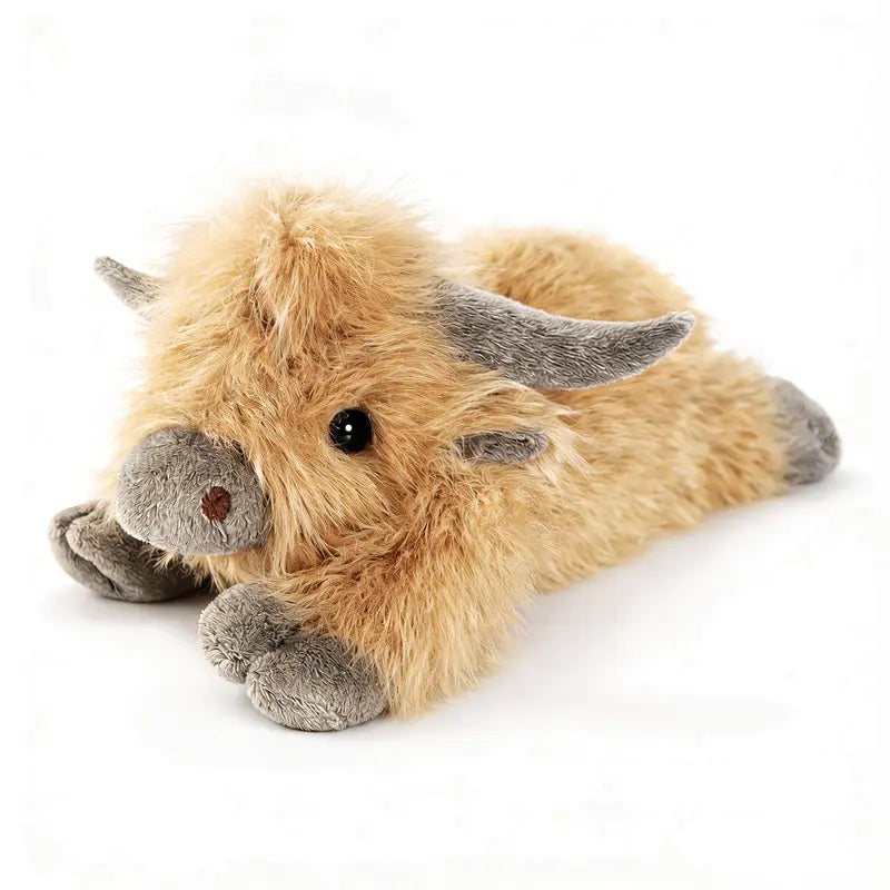 Ultra-Soft Highland Cow Plushie – Huggable Fluffy Stuffed Animal