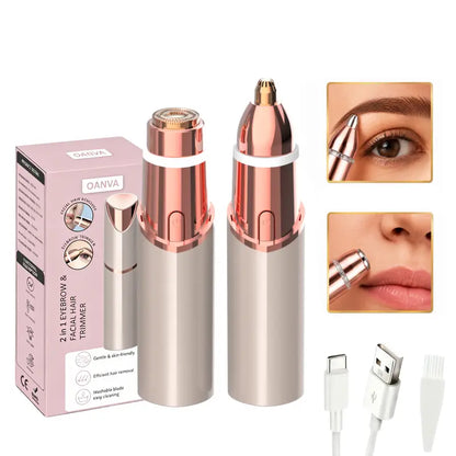 2-in-1 Painless Electric Eyebrow & Facial Hair Trimmer for Women