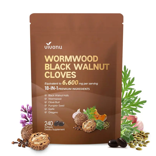 18-in-1 Wormwood Black Walnut & Cloves Softgels – 6600mg Advanced Digestive Cleanse & Gut Health Support