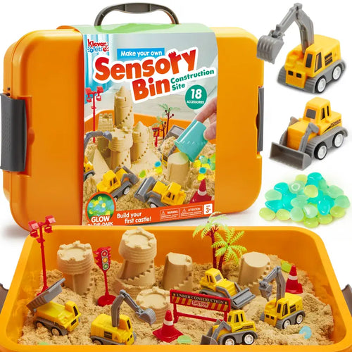 All-in-One Portable Sensory Bin: Mess-Free Play Sand & Construction Toy Set