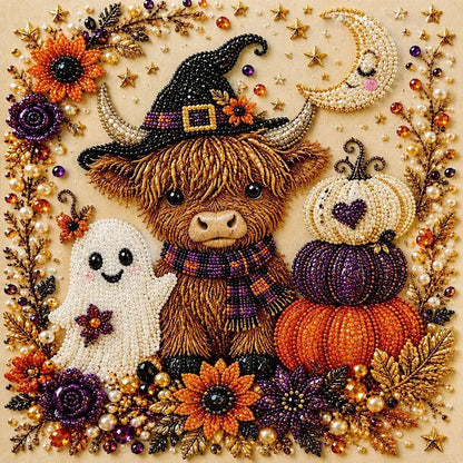 Sparkling Halloween Witch 5D Diamond Painting Kit