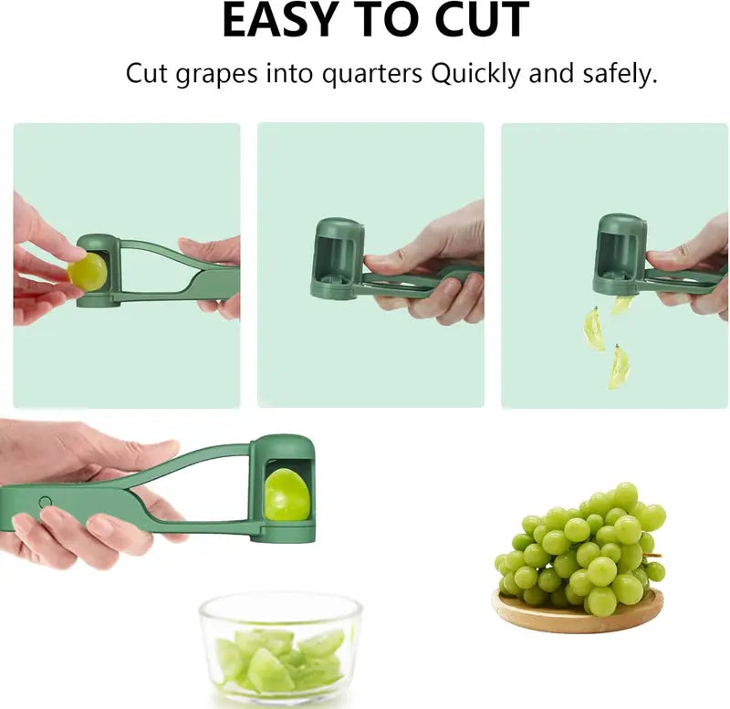 One-Press Grape & Small Fruit Slicer: Safe Quarters in 1 Second